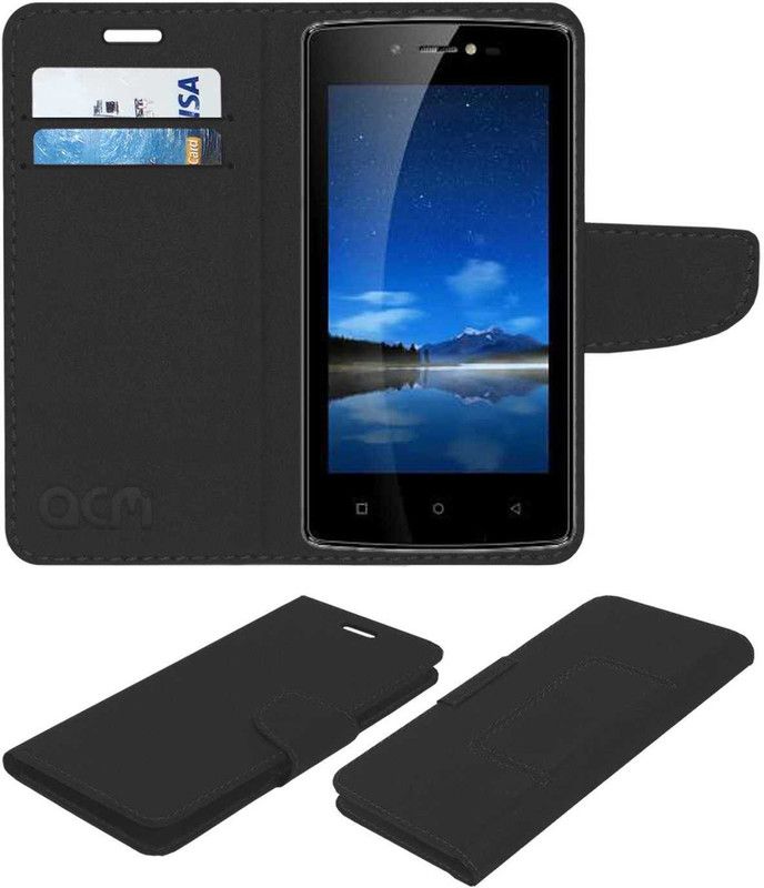 ACM Flip Cover for Hitech Air A9 Mini  (Black, Cases with Holder, Pack of: 1)