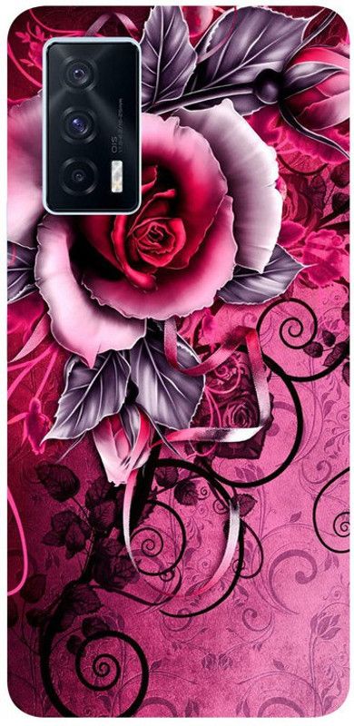 Skyhawk Back Cover for Vivo IQOO7 (5G) Red Rose  (Multicolor, Waterproof, Silicon, Pack of: 1)
