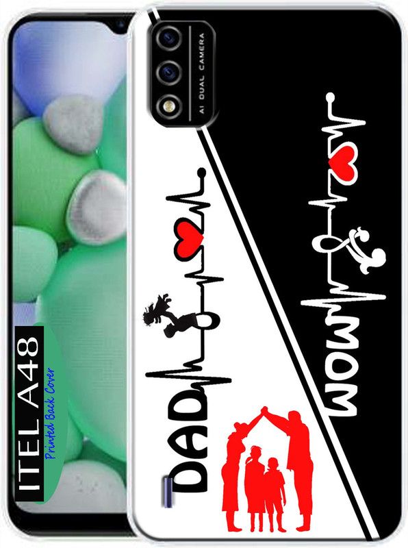 KENTAROELENE Back Cover for Itel A48  (Black, White, Dual Protection, Silicon, Pack of: 1)