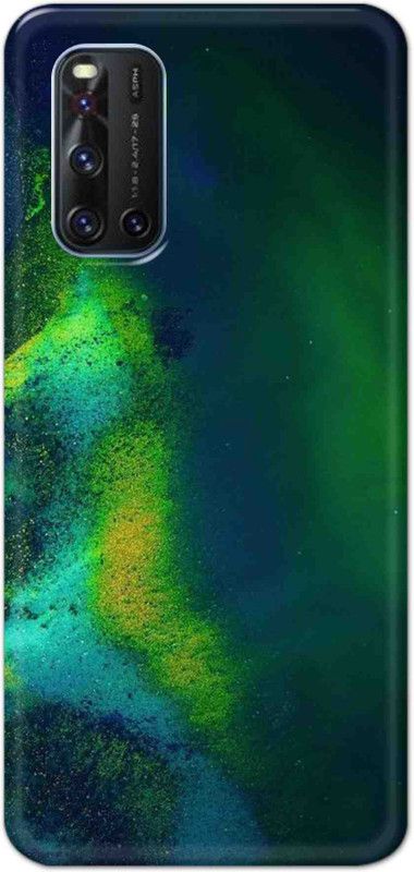NDCOM Back Cover for Vivo V19 Green Abstract Printed  (Multicolor, Hard Case, Pack of: 1)