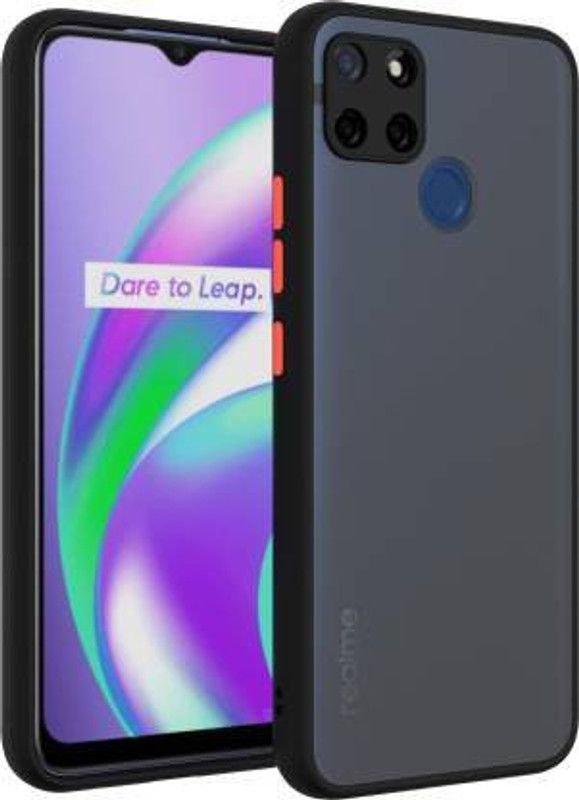 TROOZ Back Cover for Realme C25, Realme Narzo 30A, Realme C12, Realme Narzo 20  (Black, Camera Bump Protector, Pack of: 1)