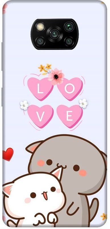 URCHIN Back Cover for Poco X3 Cats, cute Cat, Love Cats, Love, Sweet, Cat  (Multicolor, Shock Proof, Pack of: 1)