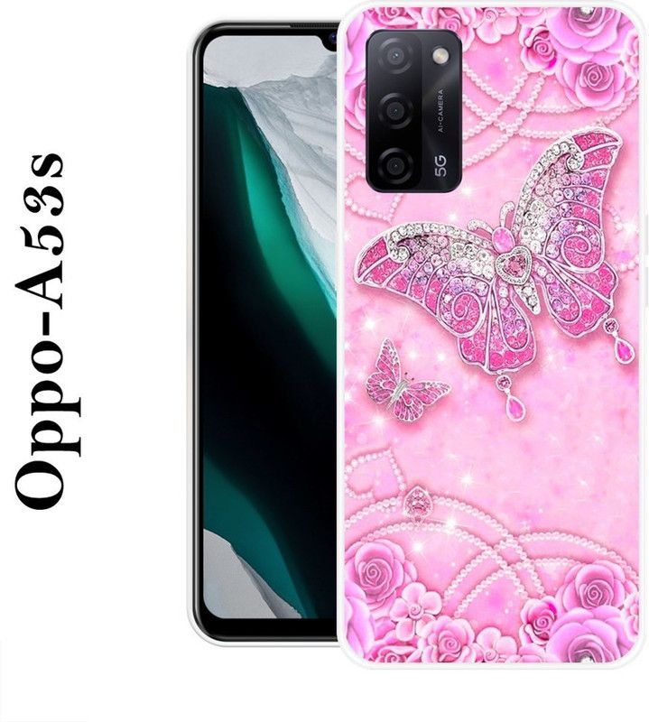 SUPER CASE Back Cover for Oppo A53s  (Pink, Silver, Silicon)