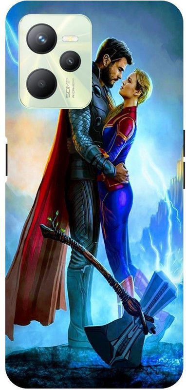 THE NARAYANA COLLECTIONS Back Cover for REALME C35-RMX3511-THOR,CAPTAIN,MARVEL,COUPLE,LOVE  (Multicolor, Hard Case, Pack of: 1)