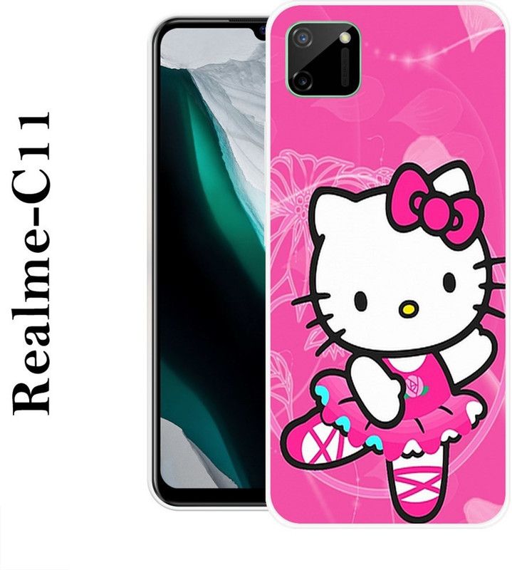 BAGRA Back Cover for Realme C11  (White, Pink, Silicon)