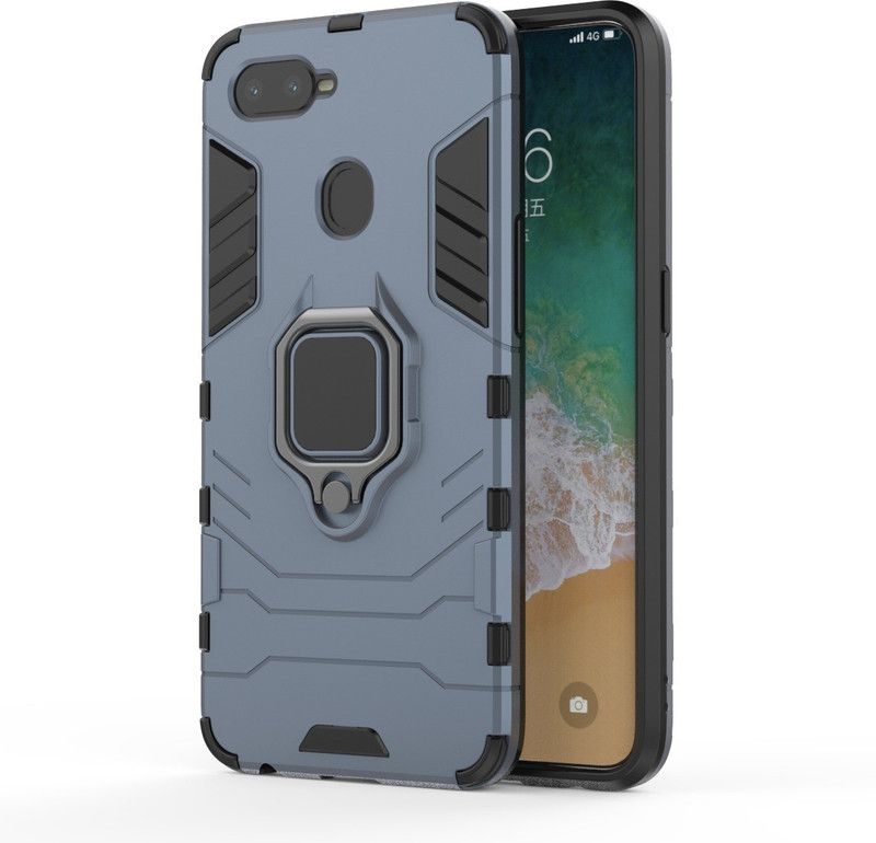 Rakulo Back Cover for Oppo A7  (Blue, Cases with Holder, Pack of: 1)