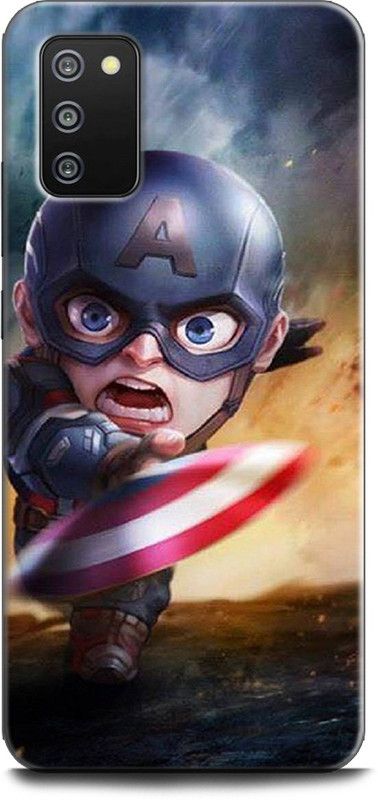Afterglow Back Cover for SAMSUNG Galaxy M02s CAPTAIN AMERICA, SUPERHERO, AVENGERS, MARVAL, COMIC, SHIELD  (Multicolor, Shock Proof, Pack of: 1)