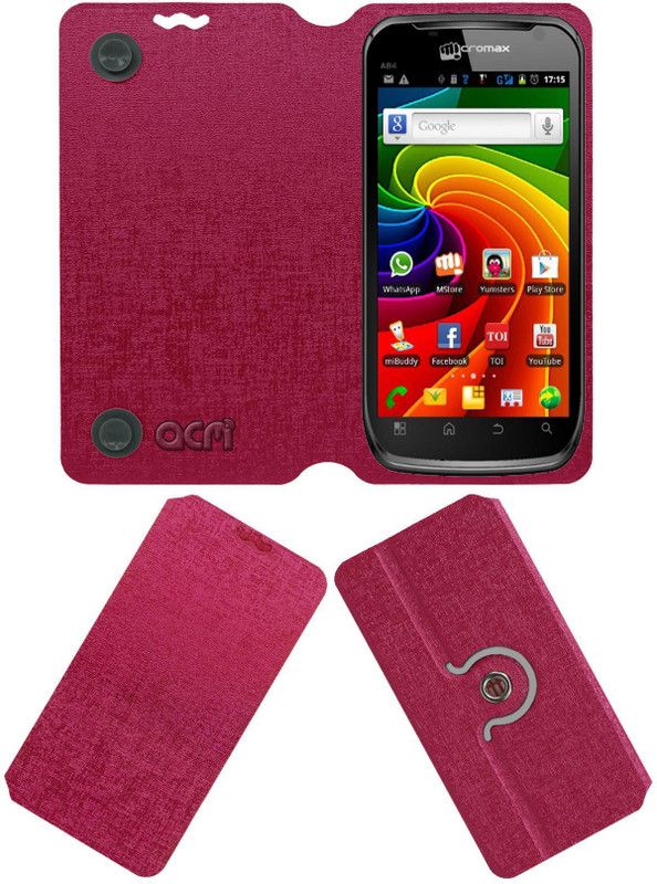 ACM Flip Cover for Micromax A84  (Pink, Cases with Holder, Pack of: 1)