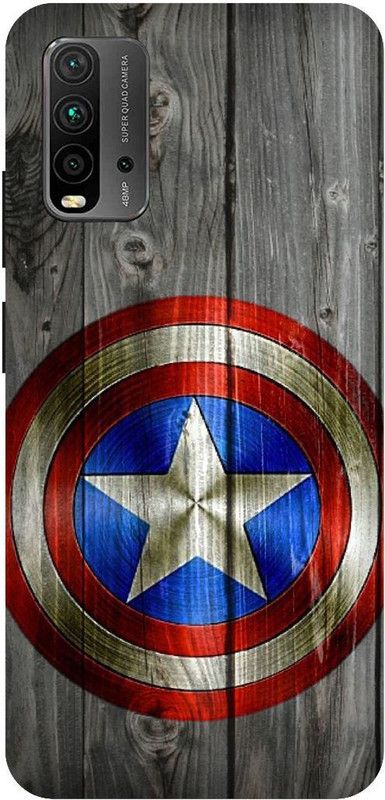 UMPRINT Back Cover for Redmi 9 Power Captain America Marvel Superhero Printed Back Cover  (Multicolor, Hard Case, Pack of: 1)