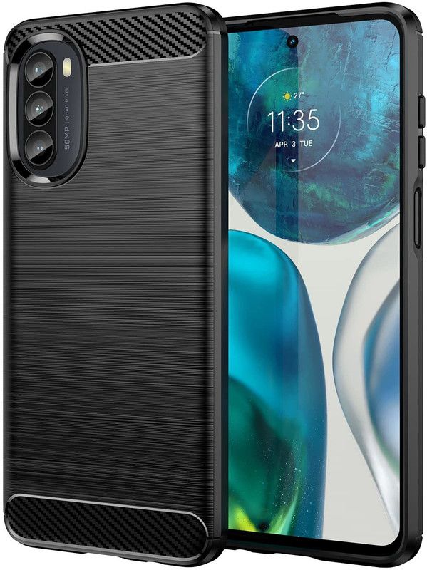 COVERLINE Back Cover for Motorola Moto G52  (Black, Shock Proof, Silicon, Pack of: 1)