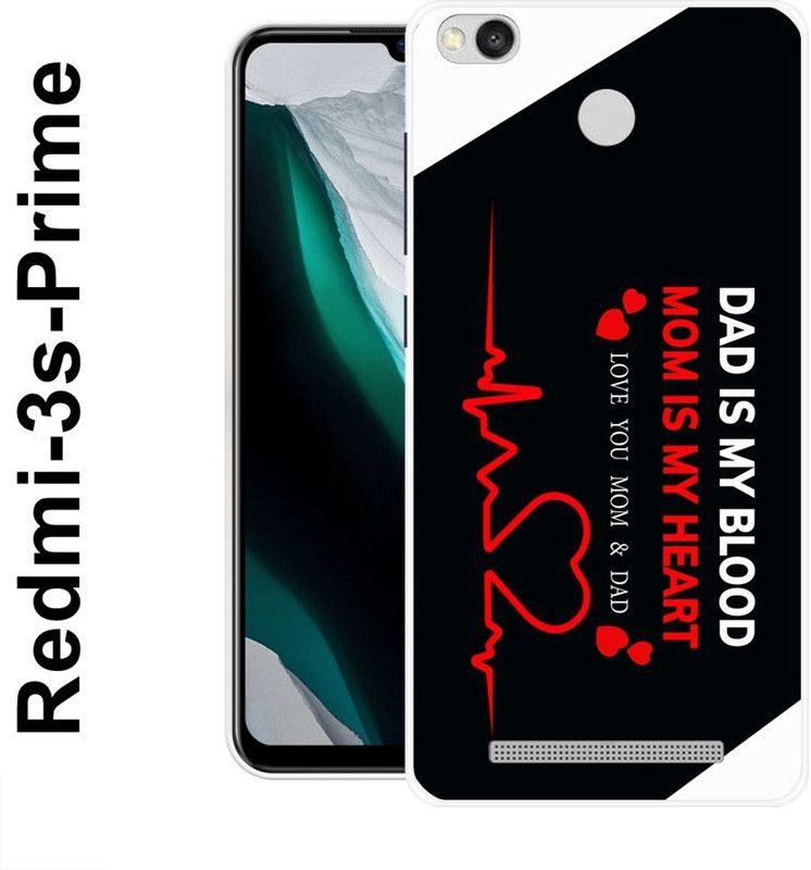 INDIALAND Back Cover for Redmi 3s Prime  (Black, White, Silicon)