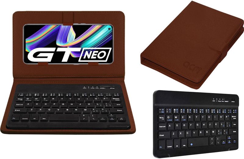 ACM Keyboard Case for Realme Gt Neo  (Brown, Cases with Holder, Pack of: 1)