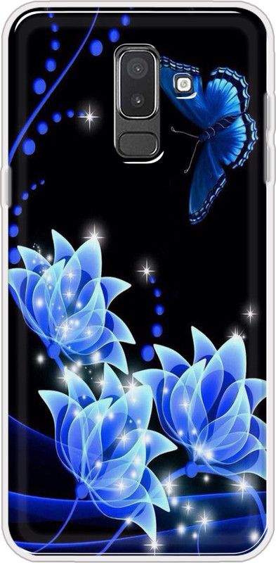 Appcityprint Back Cover for Samsung Galaxy J8  (Black, Blue, Grip Case, Silicon, Pack of: 1)