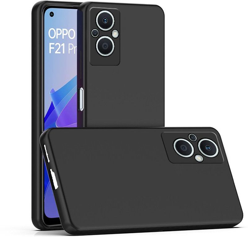 CaseWEB Back Cover for OPPO F21 Pro 5G  (Black, Matte Finish, Silicon, Pack of: 1)