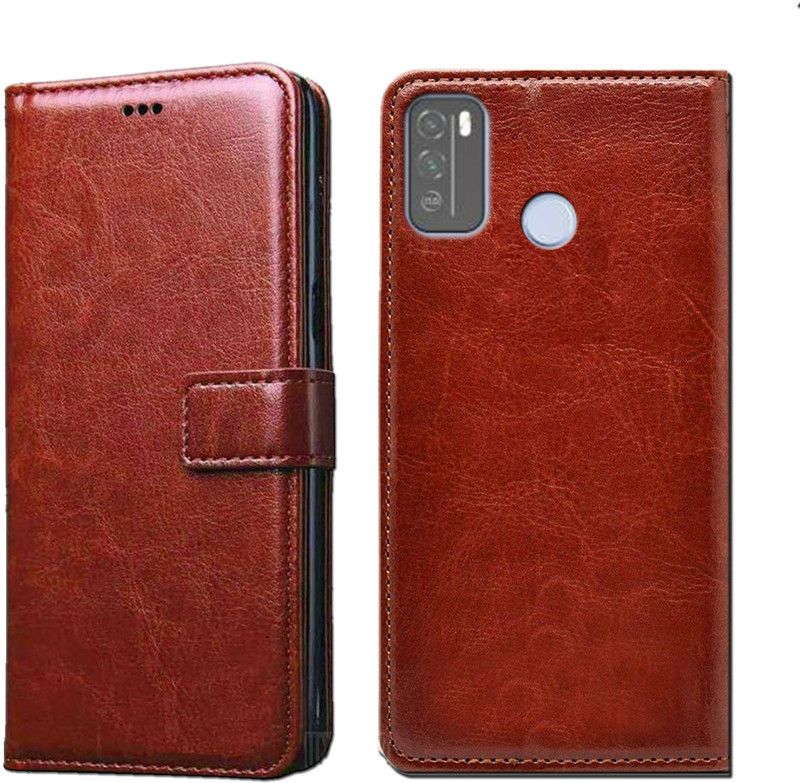 Digilett Wallet Case Cover for Micromax IN 1b  (Brown, Dual Protection, Pack of: 1)