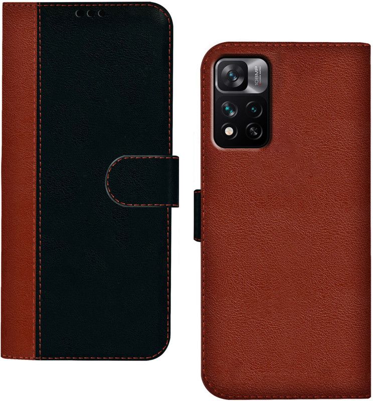 HUPSHY Back Cover for Xiaomi 11i Hypercharge 5G  (Black, Brown, Dual Protection, Pack of: 1)
