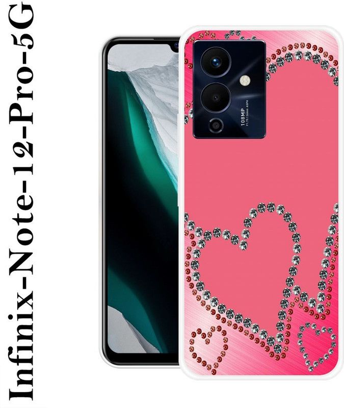 REALKING Back Cover for Infinix Note 12 Pro 5G  (Pink, White, Silicon)