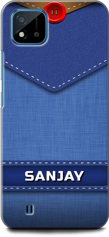 WallCraft Back Cover for Realme C20, RMX3063, RMX3061 SANJAY NAME, S LETTER, BLUE, JEANS, ALPHABET, DESIGN  (Multicolor, Dual Protection, Pack of: 1)
