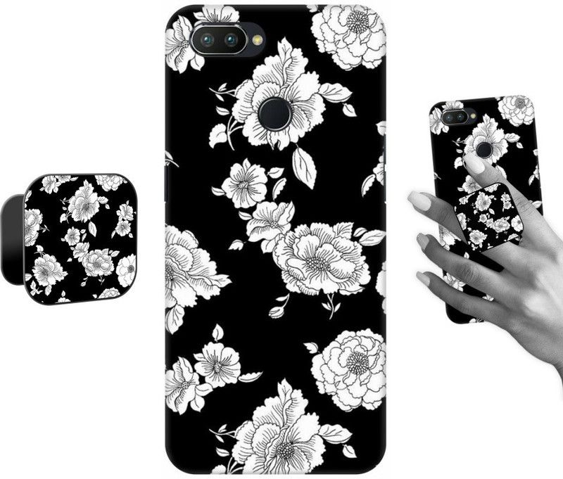 COBIERTAS Back Cover for Realme U1  (Black, White, Cases with Holder, Pack of: 2)