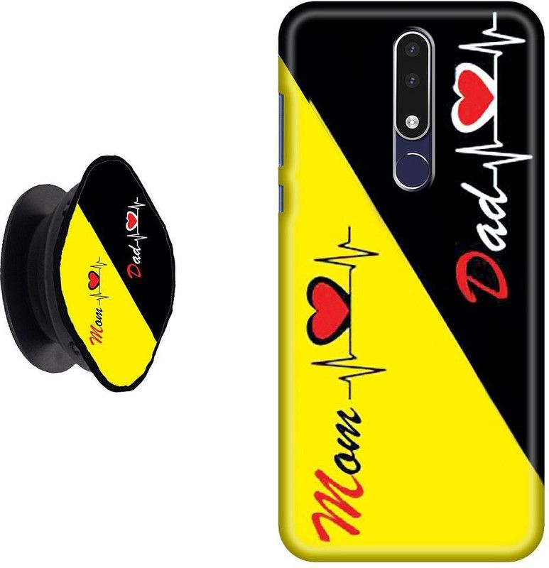 My Swag Back Cover for Nokia 5.1 Plus  (Black, Yellow, Cases with Holder, Pack of: 1)