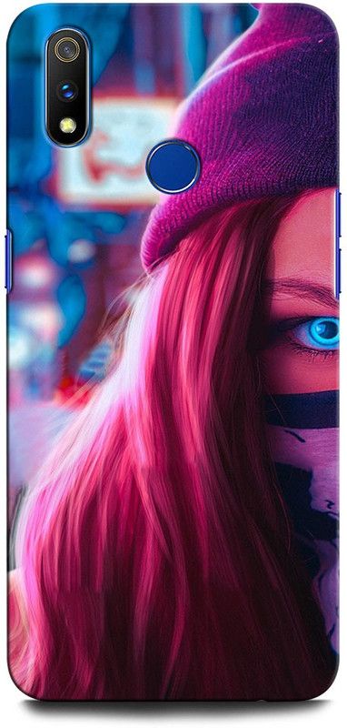 INTELLIZE Back Cover for Realme 3 RMX1825 GIRL, ANIME, CUTE GIRL, MASK GIRL  (Multicolor, Hard Case, Pack of: 1)