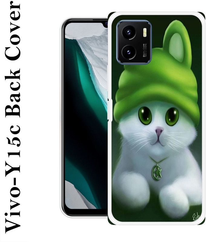 LOVETHINK Back Cover for Vivo Y15c  (Green, White, Grip Case, Silicon, Pack of: 1)