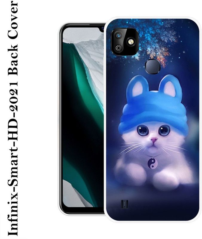 LOVETHINK Back Cover for Infinix Smart HD 2021  (Blue, White, Silicon)