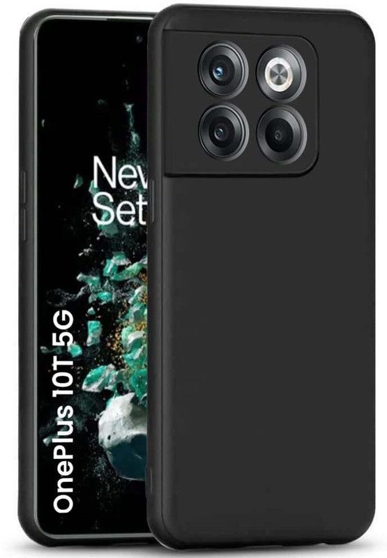 S-Softline Back Cover for OnePlus 10T 5G, Flexible shock absorbing TPU body  (Black, Silicon, Pack of: 1)