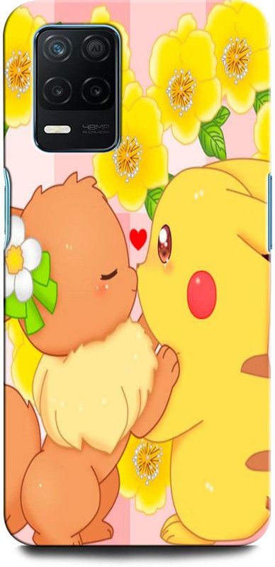 ORBIQE Back Cover for Realme 9 5G PIKACHU, POKEMON, GAME, CARTOON, PIKACHU AND EEVEE,  (Multicolor, Hard Case, Pack of: 1)