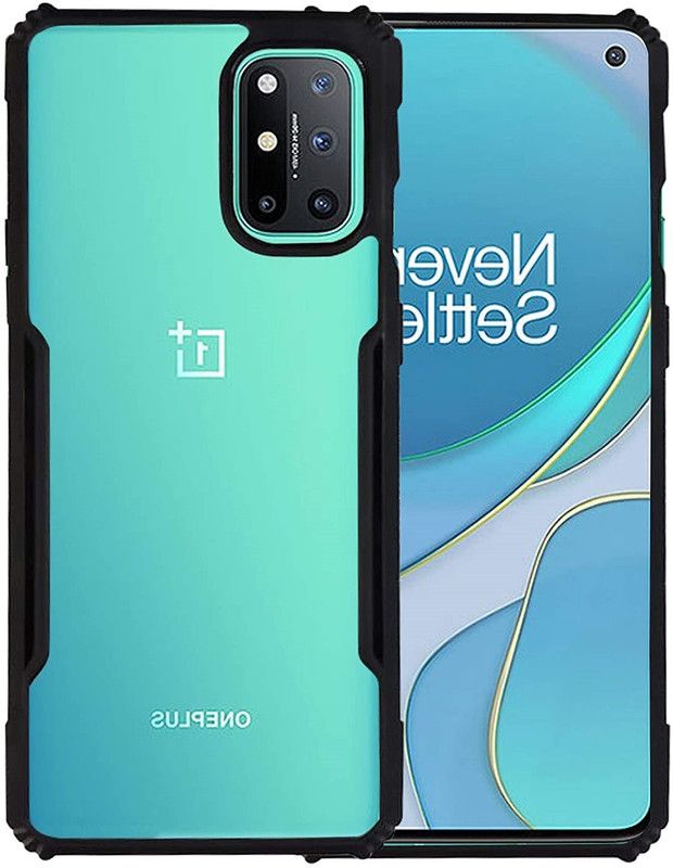Phone Care Back Cover for One Plus 9R 5G  (Black, Transparent, Grip Case, Pack of: 1)