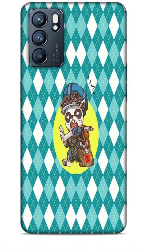 Keviv Back Cover for Oppo Reno 6 5G  (White, Blue, 3D Case, Pack of: 1)