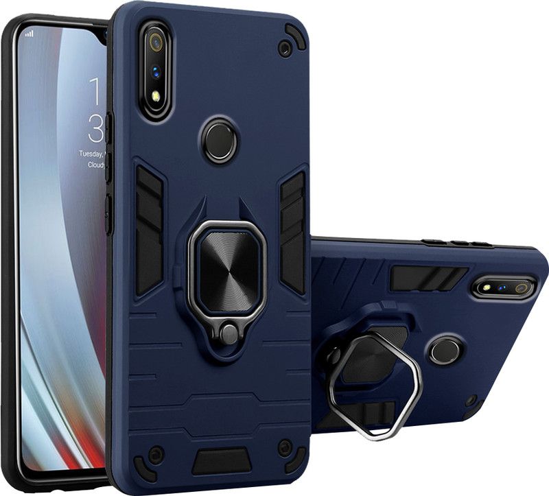 Cowboy Back Cover for Realme 3 Pro RMX1851  (Blue, Dual Protection, Pack of: 1)