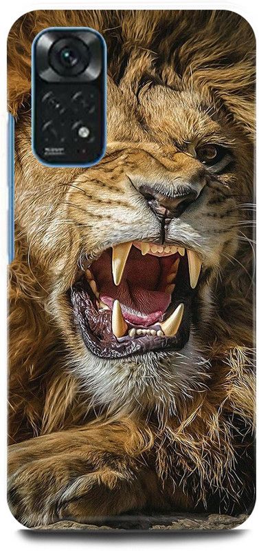 play fast Back Cover for Redmi Note 11 ANGRY, LION, SHER  (Brown, Hard Case)