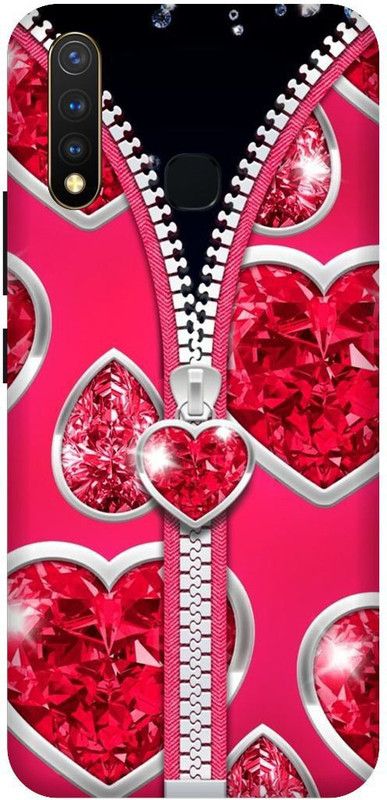 SSMORYA Back Cover for Vivo U20 (Pink Heart) Printed Back Cover  (Multicolor, Waterproof)