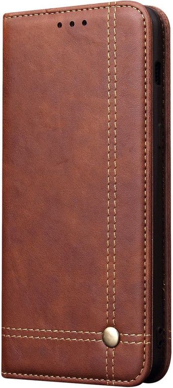 Shock Proof Wallet Case Cover for Samsung Galaxy J6+ / Galaxy J6 PLUS  (Brown, Dual Protection)