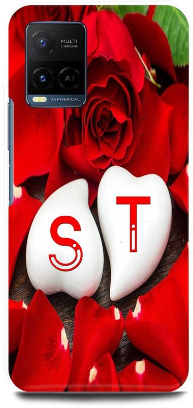 JUGGA Back Cover for Vivo Y21T, V2135, S LOVES T NAME,S NAME, T LETTER, ALPHABET,S LOVE T NAME  (Red, Hard Case, Pack of: 1)