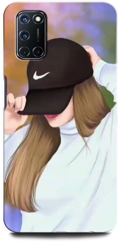 ORBIQE Back Cover for OPPO A52 2061 GIRL, WOMEN ARTWORK, ANIME, PRETTY, BEUTY, HEART, CAP  (Multicolor, Hard Case, Pack of: 1)