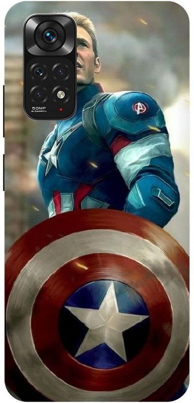 THE NARAYANA COLLECTIONS Back Cover for REDMI NOTE 11-BABY,CAPTAIN,AMERICA,SHIELD,AVENGERS  (Multicolor, Hard Case, Pack of: 1)