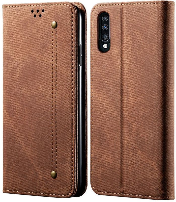 Dg Ming Wallet Case Cover for Samsung Galaxy A70 / Galaxy A70s  (Brown, Magnetic Case, Pack of: 1)