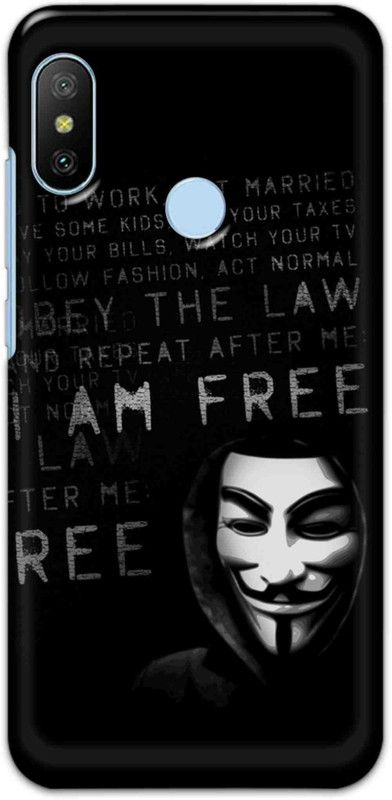 NDCOM Back Cover for Redmi 6 Pro I Am Free Printed  (Multicolor, Hard Case, Pack of: 1)