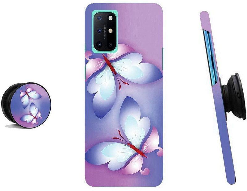 ZAPPY Back Cover for OnePlus 8T  (Pink, Blue, Cases with Holder)