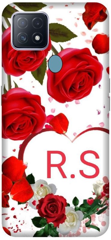 VS PRINT LINK Back Cover for OPPO A15s , CPH2179 ,RS, R LOVES S, RS NAME, RS Love Printed  (White, Hard Case, Pack of: 1)