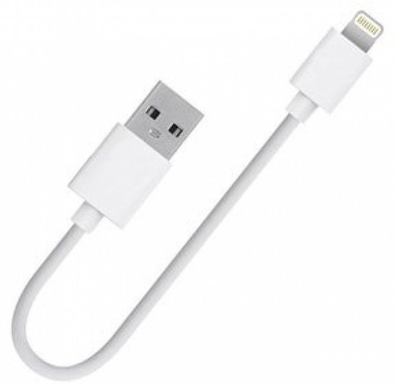 99Gems Lightning Cable 0.3 m Short Power Bank Charging  (Compatible with IPHONE, IPAD, POWERBANK, White, One Cable)
