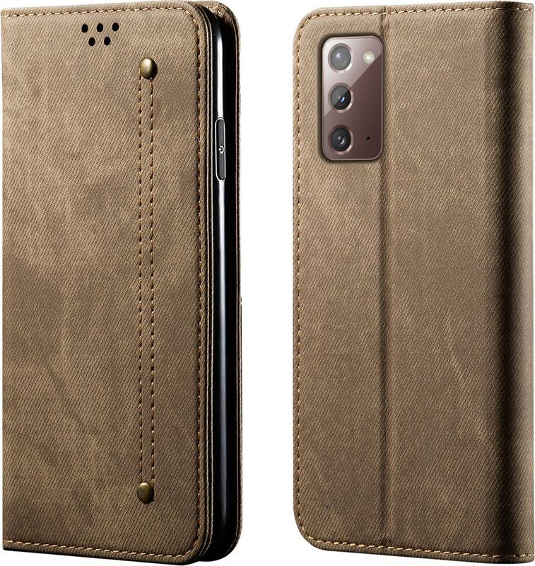 Cubix Flip Cover for Samsung Galaxy Note 20  (Khaki, Magnetic Case, Pack of: 1)