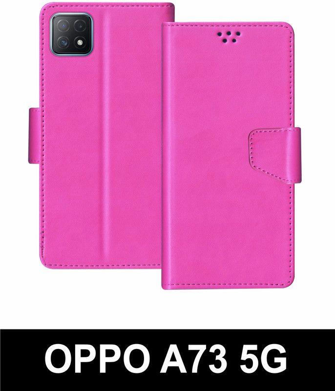 korumacase Flip Cover for OPPO A73 5G  (Pink, Shock Proof, Pack of: 1)