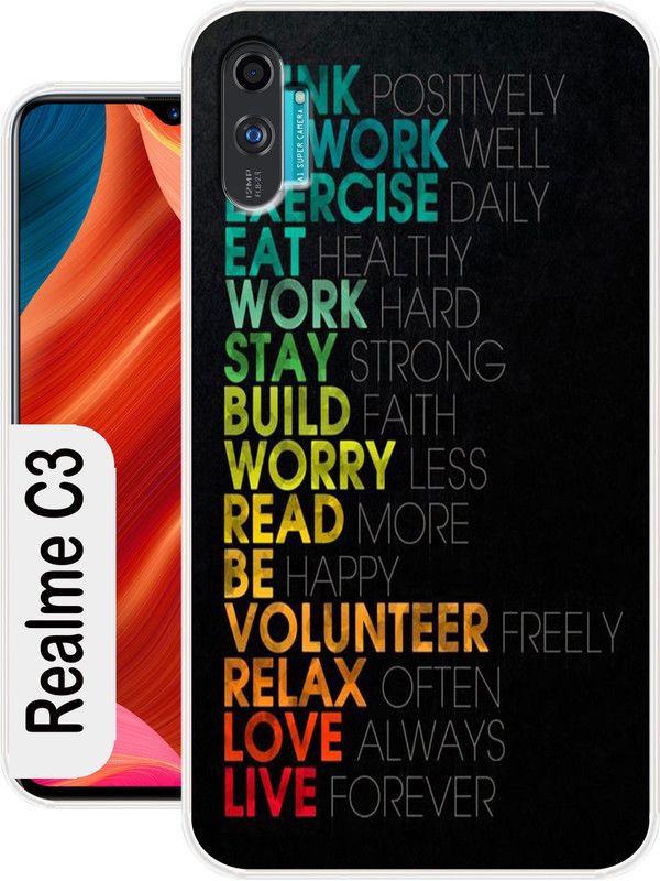 Discount Master Back Cover for Realme C3  (Multicolor, Dual Protection, Silicon, Pack of: 1)