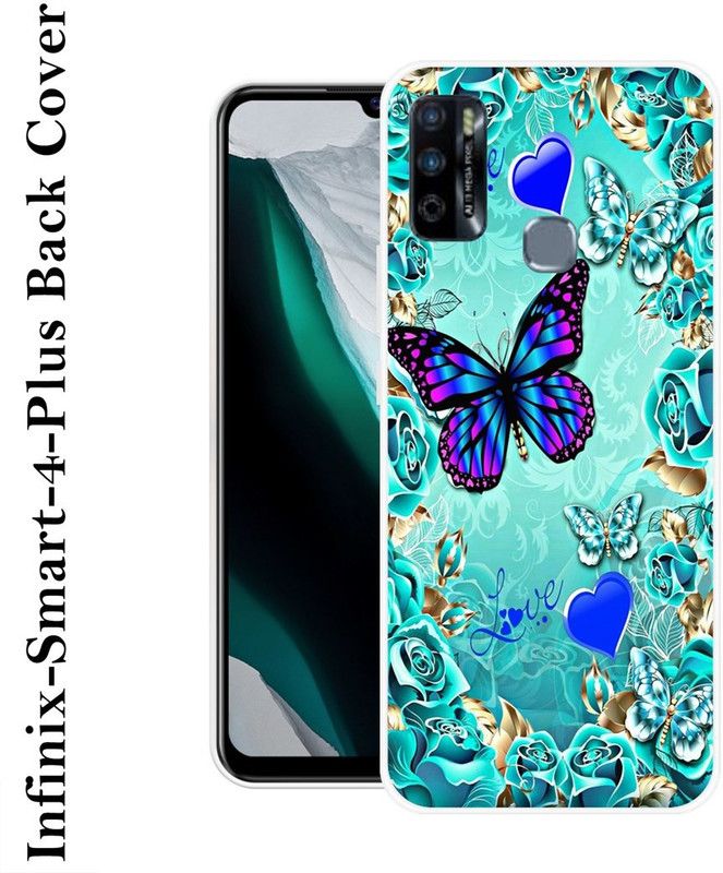 BAGRA Back Cover for Infinix Smart 4 Plus  (Blue, Grip Case, Silicon)