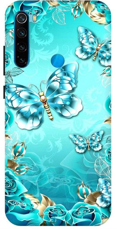 Bluvver Back Cover for Mi Redmi Note 8, M1908C3JI, Printed Butterfly Roses Back Cover  (Multicolor, Hard Case, Pack of: 1)