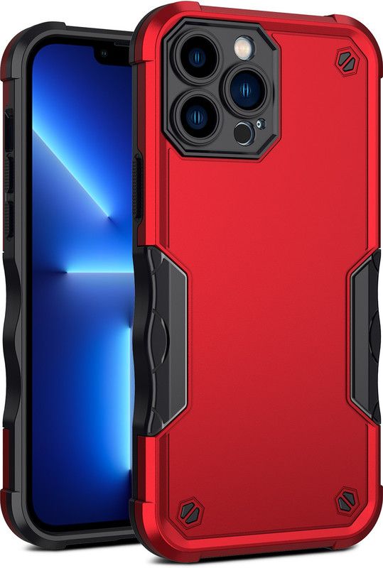 Q Wallet Back Cover for Apple iPhone 14 PRO  (Red, Dual Protection, Pack of: 1)