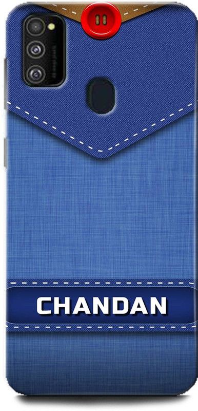 WallCraft Back Cover for Samsung Galaxy M30s CHANDAN NAME, C, LETTER, BLUE, JEANS, ALPHABET, DESIGN  (Multicolor, Dual Protection, Pack of: 1)